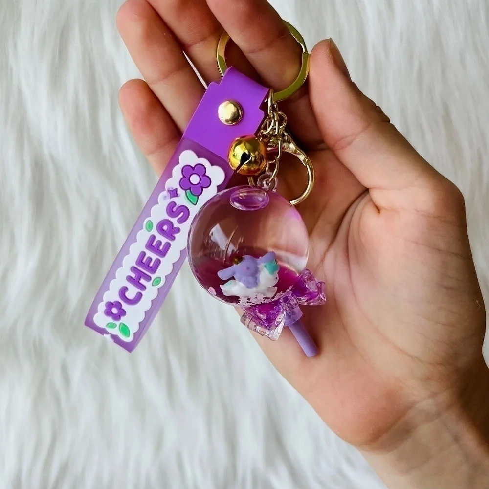 New! Fruit Lollipop Keychain, Candy Accessory, Key Ring Holder, Fruit Charm